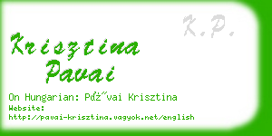 krisztina pavai business card